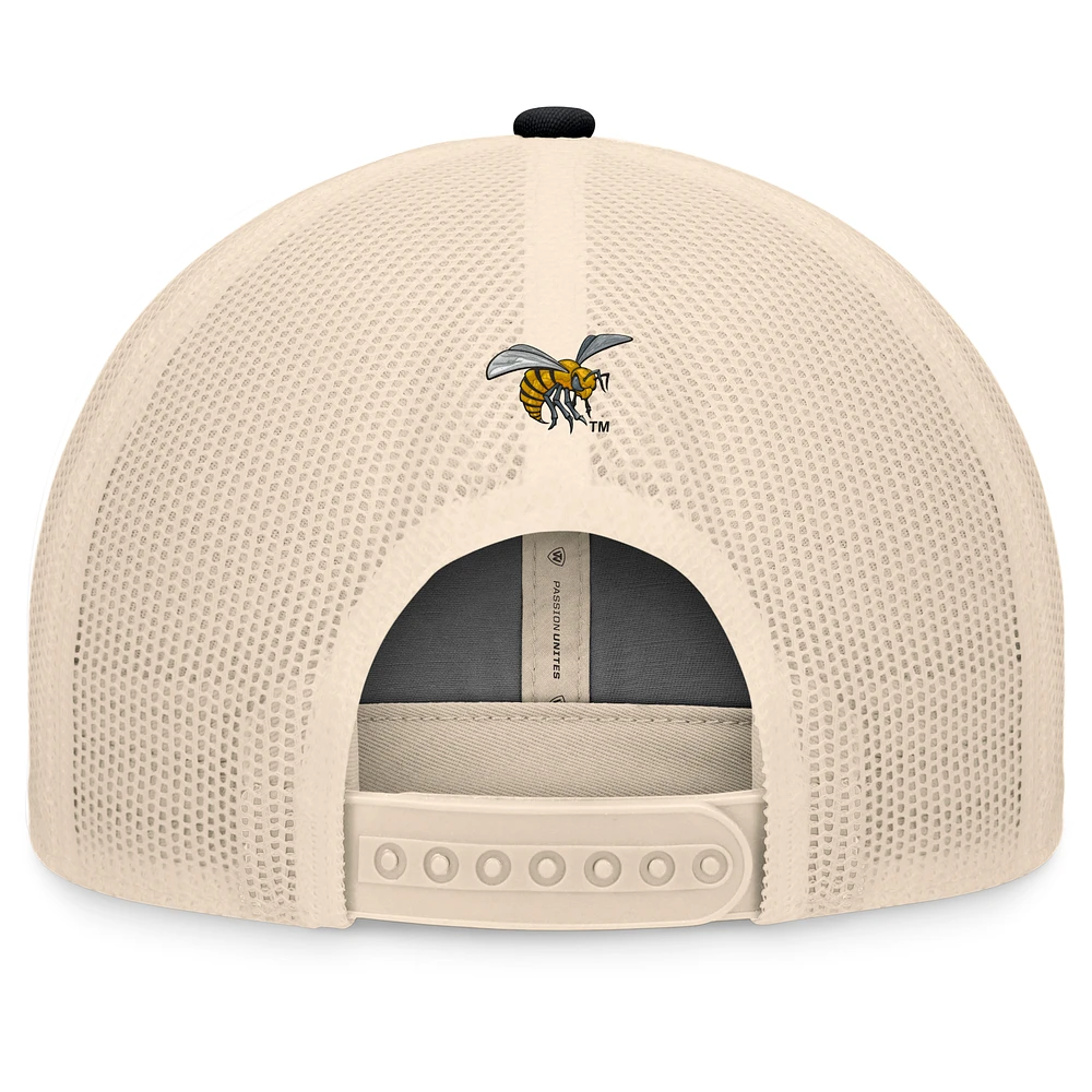 Men's Top of the World Black/Natural Alabama State Hornets Bennett Trucker Adjustable Hat
