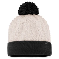 Women's Top of the World Cream Alabama State Hornets Grace Sherpa Cuffed Knit Hat with Pom