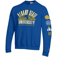 Men's Champion Blue Albany State Golden Rams 2-Hit Powerblend Pullover Sweatshirt