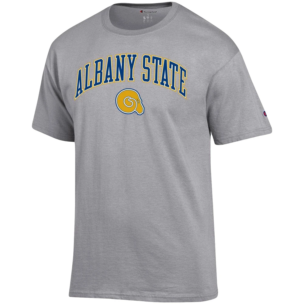 Men's Champion Gray Albany State Golden Rams Arch Over Logo T-Shirt