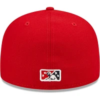 Men's New Era Red Albuquerque Isotopes Alternate Logo Authentic Collection 59FIFTY Fitted Hat