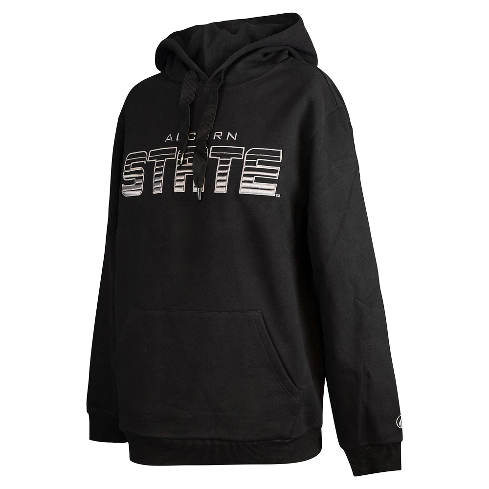 Men's FISLL  Black Alcorn State Braves Puff Print Sliced Pullover Hoodie