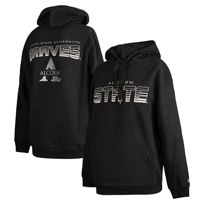 Sweat à capuche FISLL noir Alcorn State Braves Puff Print pour hommes