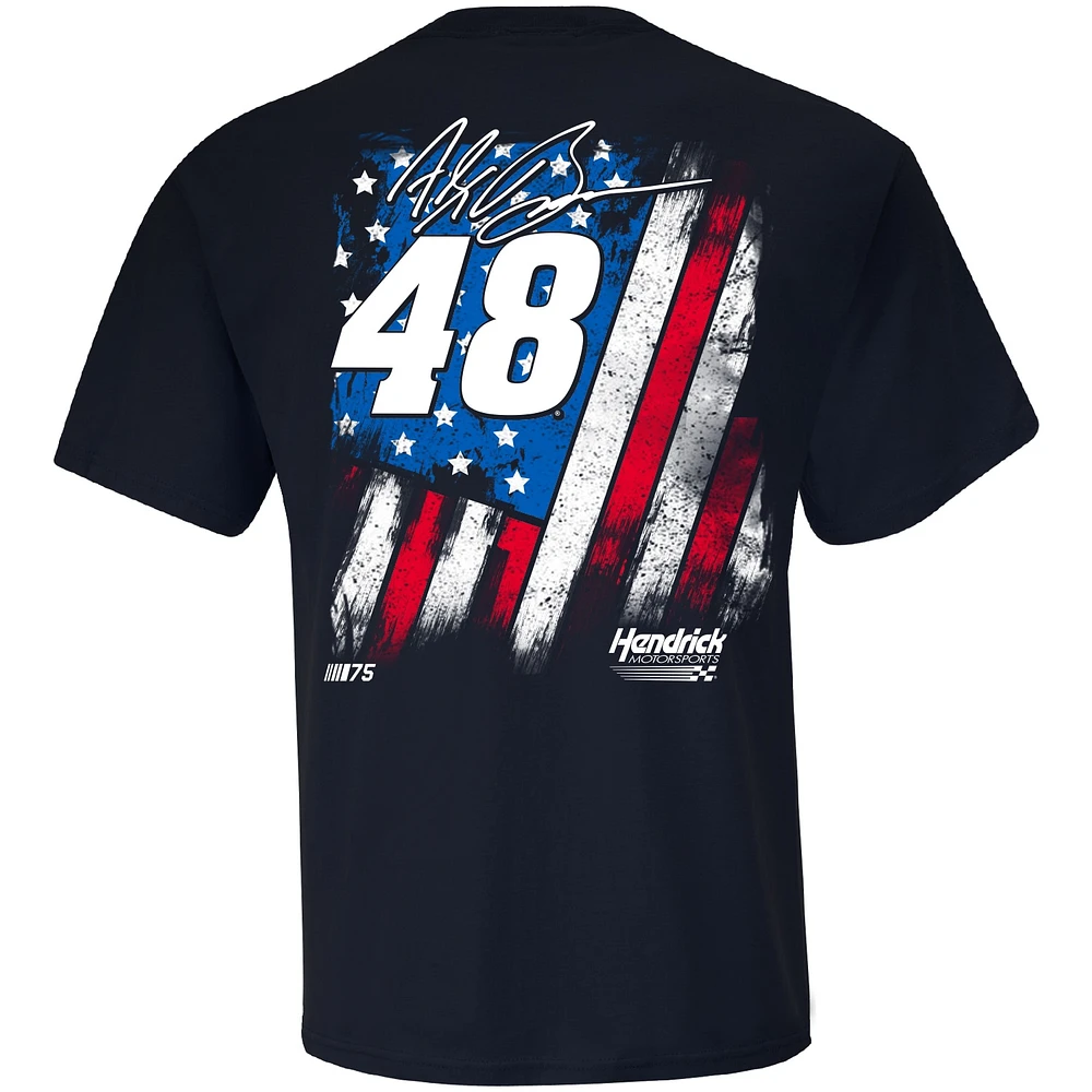 Men's Hendrick Motorsports Team Collection Navy Alex Bowman Exclusive Tonal Flag T-Shirt