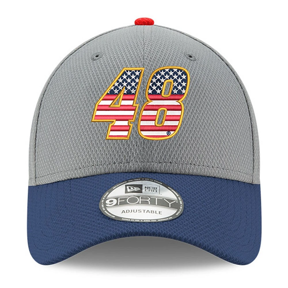 Men's New Era  Gray/Navy Alex Bowman Salute 9FORTY Adjustable Hat