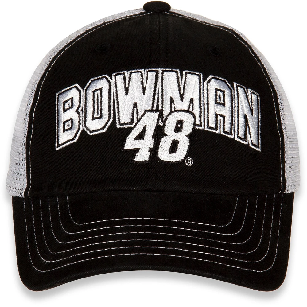 Women's Hendrick Motorsports Team Collection Black/White Alex Bowman Name & Number Adjustable Hat