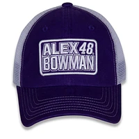 Women's Hendrick Motorsports Team Collection Purple/White Alex Bowman Name & Number Patch Adjustable Hat