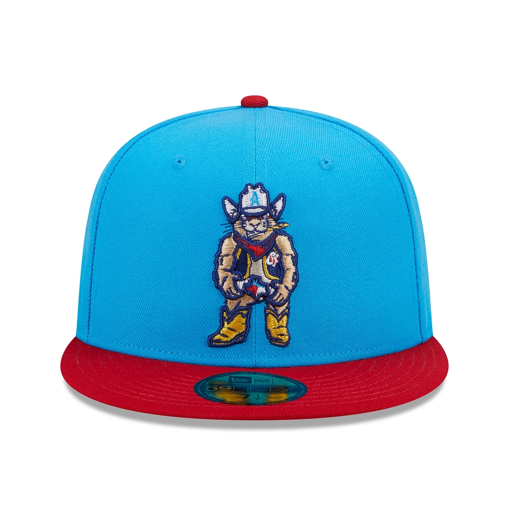 Men's New Era Blue/Red Amarillo Sod Poodles Marvel x Minor League 59FIFTY Fitted Hat