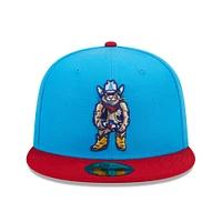 Men's New Era Blue/Red Amarillo Sod Poodles Marvel x Minor League 59FIFTY Fitted Hat