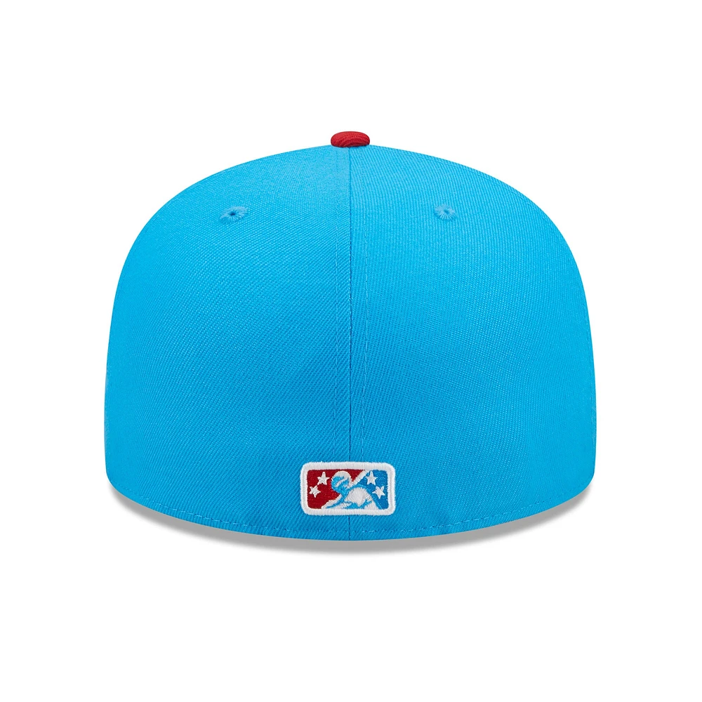 Men's New Era Blue/Red Amarillo Sod Poodles Marvel x Minor League 59FIFTY Fitted Hat