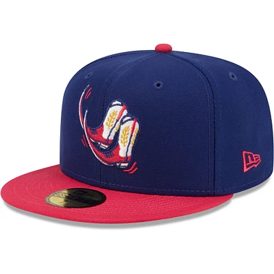 Bottes pointues bleu marine/corail New Era pour homme De Amarillo Copa La Diversion 59FIFTY Fitted Hat