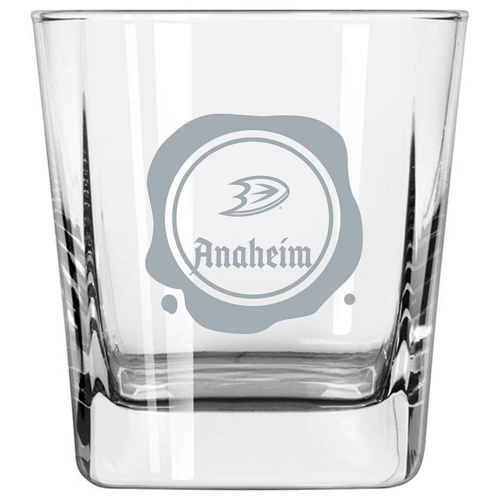 Anaheim Ducks 14oz. Frost Stamp Old Fashioned Glass
