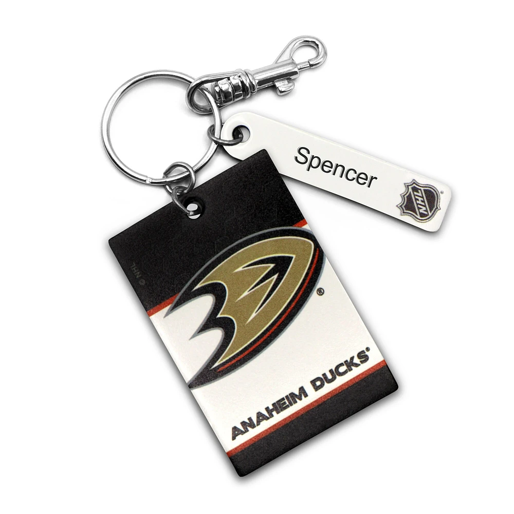 Anaheim Ducks - Coffret cadeau trois pièces en cuir avec étiquette personnalisée