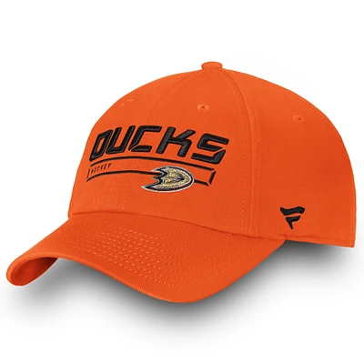 Casquette ajustable Fanatics Orange Anaheim Ducks Authentic Pro Rinkside Fundamental pour homme