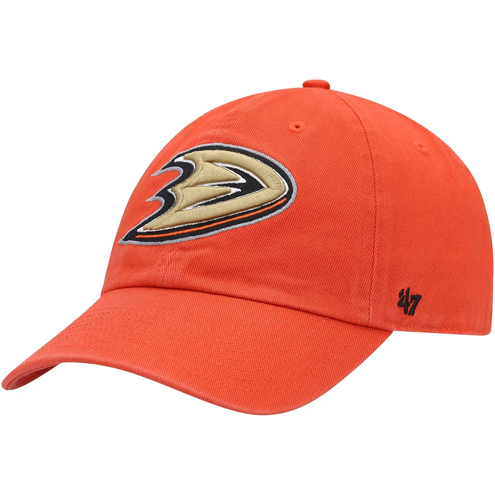Men's '47 Orange Anaheim Ducks Clean Up Adjustable Hat
