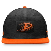 Men's Fanatics  Black/Orange Anaheim Ducks Authentic Pro Rink Snapback Hat