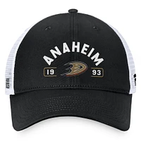 Men's Fanatics Black/White Anaheim Ducks Free Kick Trucker Adjustable Hat