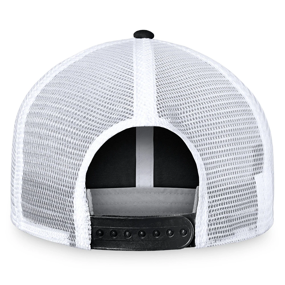 Men's Fanatics Black/White Anaheim Ducks Free Kick Trucker Adjustable Hat