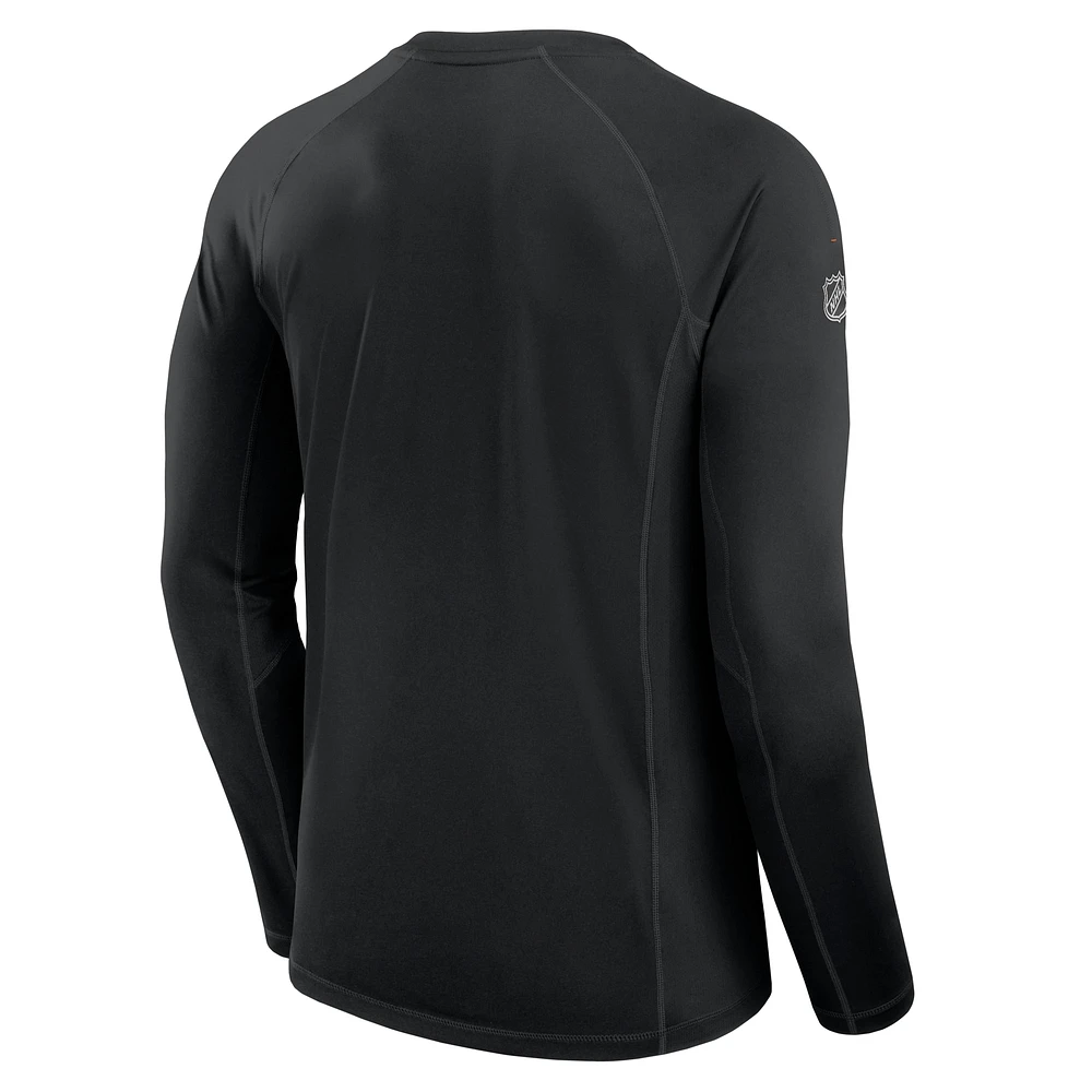 Men's Fanatics Black Anaheim Ducks Authentic Pro Rink Tech Long Sleeve T-Shirt