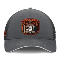 Men's Fanatics Gray Anaheim Ducks Authentic Pro Home Ice Trucker Adjustable Hat