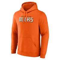 Men's Fanatics Anaheim Ducks Wordmark Logo Fleece Pullover Hoodie