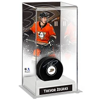 Trevor Zegras Anaheim Ducks Autographed Puck with Deluxe Tall Hockey Puck Case