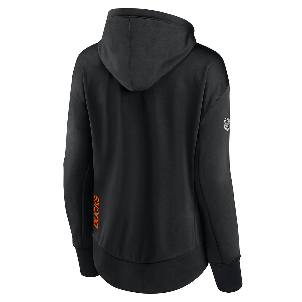 Women's Fanatics Black Anaheim Ducks Authentic Pro Rink Full-Zip Hoodie