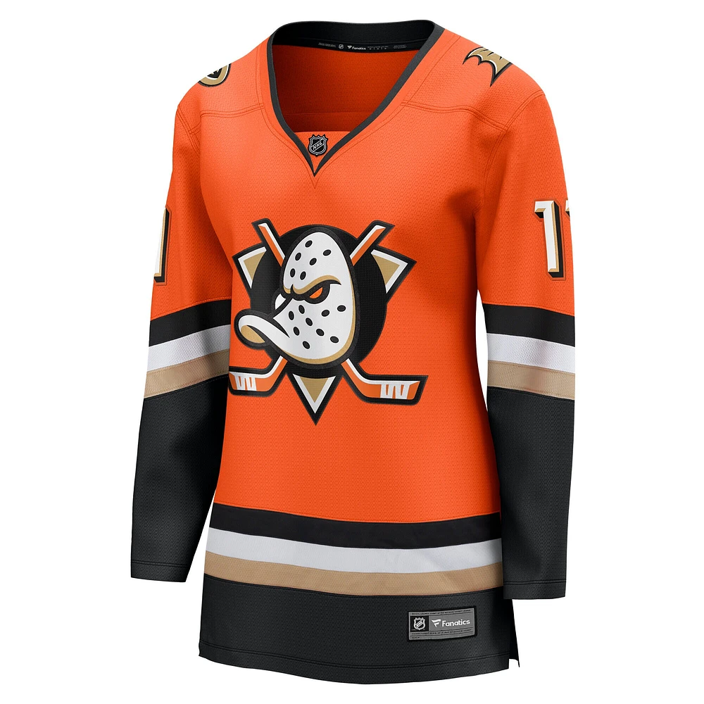 Women's Fanatics Trevor Zegras Orange Anaheim Ducks Home Premier Breakaway Player Jersey