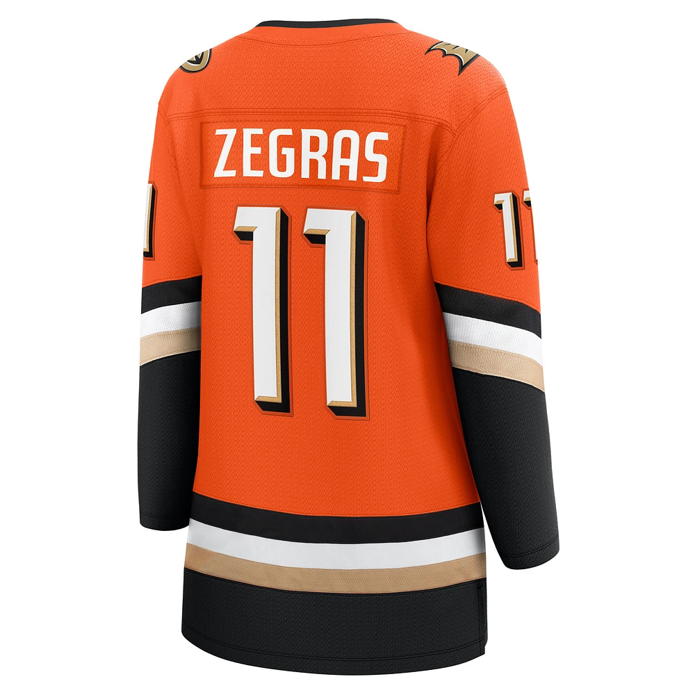Women's Fanatics Trevor Zegras Orange Anaheim Ducks Home Premier Breakaway Player Jersey