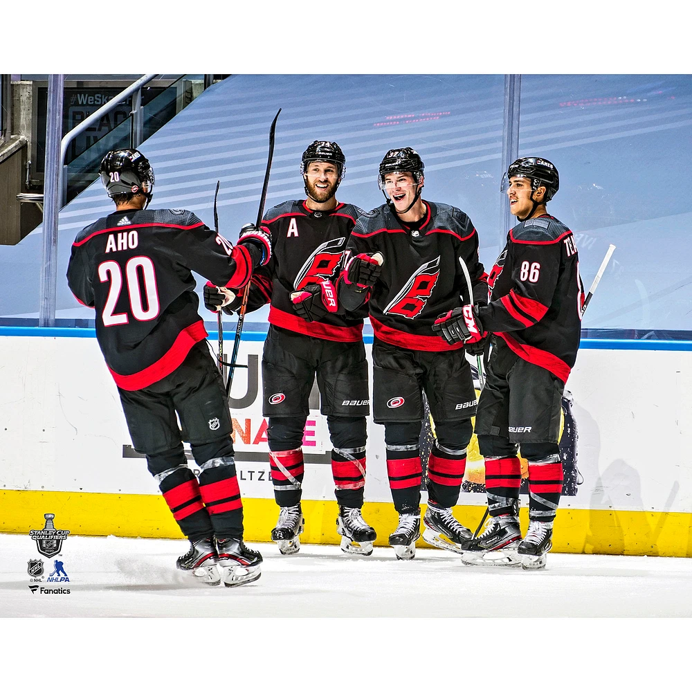 Andrei Svechnikov Carolina Hurricanes Unsigned 2020 Stanley Cup Qualifiers Game 2 Hat Trick Goal Celebration vs. New York Rangers Photograph