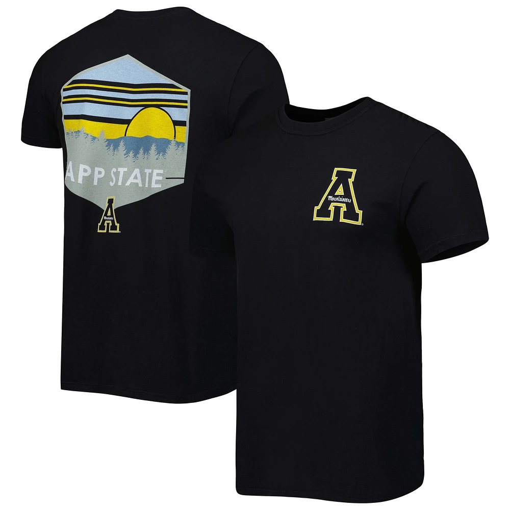 Men's Black Appalachian State Mountaineers Landscape Shield T-Shirt
