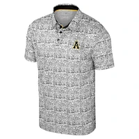 Men's Colosseum Black Appalachian State Mountaineers It's Time! Allover Print Polo