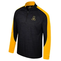 Men's Colosseum Black Appalachian State Mountaineers Langmore Raglan Quarter-Zip Top