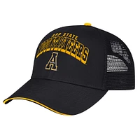Men's Colosseum Black Appalachian State Mountaineers Wyatt Primary Team Trucker Adjustable Hat