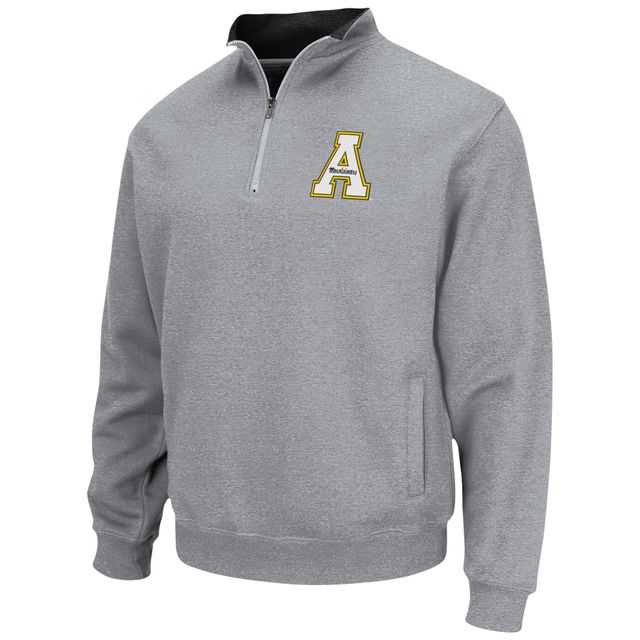 Veste homme Colosseum Heathered Grey Appalachian State Mountaineers Tortugas Team Logo Quarter-Zip Jacket
