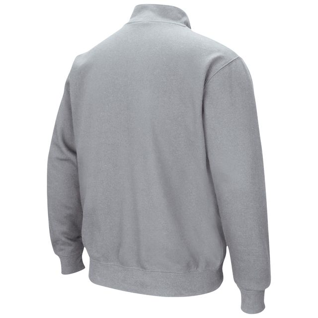 Veste homme Colosseum Heathered Grey Appalachian State Mountaineers Tortugas Team Logo Quarter-Zip Jacket