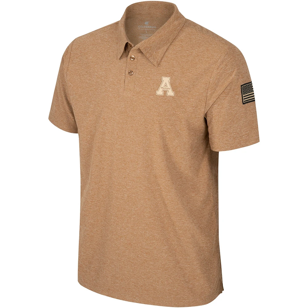 Colosseum Kaki Appalachian State Mountaineers OHT Military Appréciation Cloud Jersey Desert Polo pour hommes
