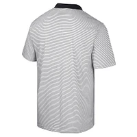 Men's Colosseum White/Black Appalachian State Mountaineers Print Stripe Polo