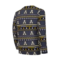 Men's Concepts Sport Black Appalachian State Mountaineers Swivel Long Sleeve T-Shirt & Pants Sleep Set