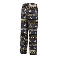 Men's Concepts Sport Black Appalachian State Mountaineers Swivel Long Sleeve T-Shirt & Pants Sleep Set