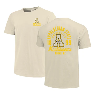 Men's Cream Appalachian State Mountaineers Comfort Colors Mascot Overlay T-Shirt