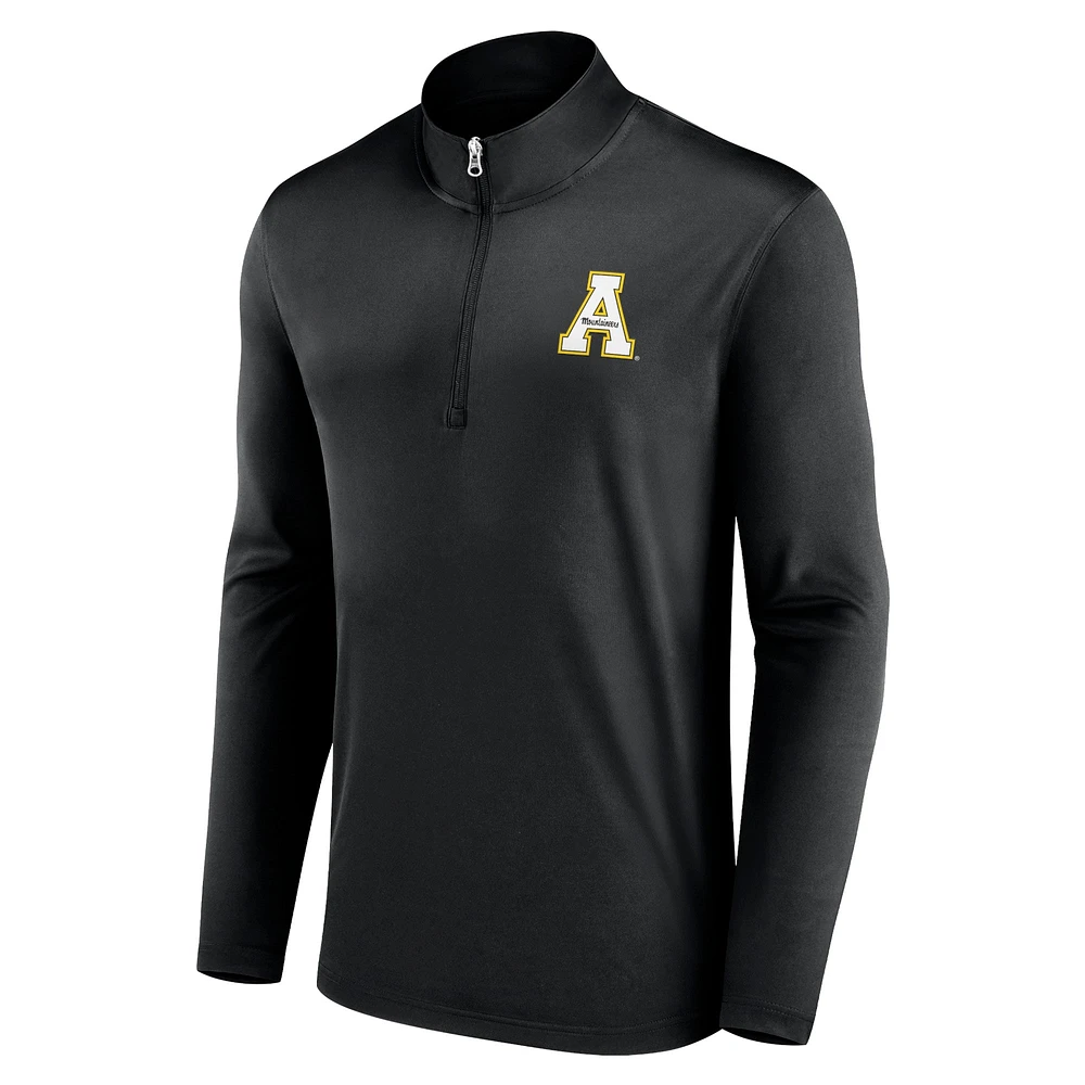 Men's Fanatics Black Appalachian State Mountaineers Underdog Mindset Quarter-Zip Top