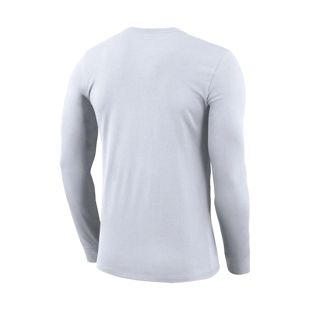 Men's Nike White Appalachian State Mountaineers 2025 On-Court Bench Long Sleeve T-Shirt