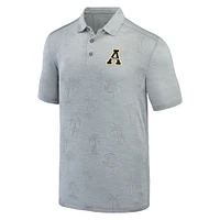 Men's Tommy Bahama Gray Appalachian State Mountaineers Sport Palm Coast Palmera IslandZone Polo
