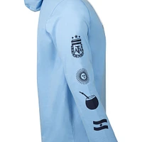 Men's Sport Design Sweden  Light Blue Argentina National Team Relaxed Hooded Long Sleeve T-Shirt