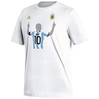 Men's adidas Lionel Messi White Argentina National Team - 2022 Winners Celebration T-Shirt