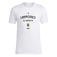 Men's adidas White Argentina National Team 2024 Copa America Champions T-Shirt