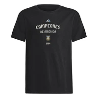 Youth adidas Black Argentina National Team 2024 Copa America Champions T-Shirt