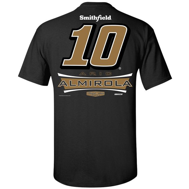 T-shirt à 2 points Aric Almirola Lifestyle Collection Stewart-Haas Racing Team noir pour homme