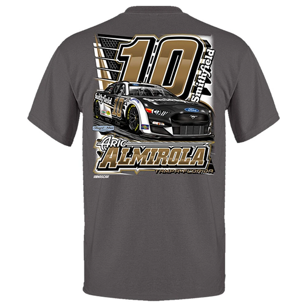 Men's Stewart-Haas Racing Team Collection Charcoal Aric Almirola Car T-Shirt